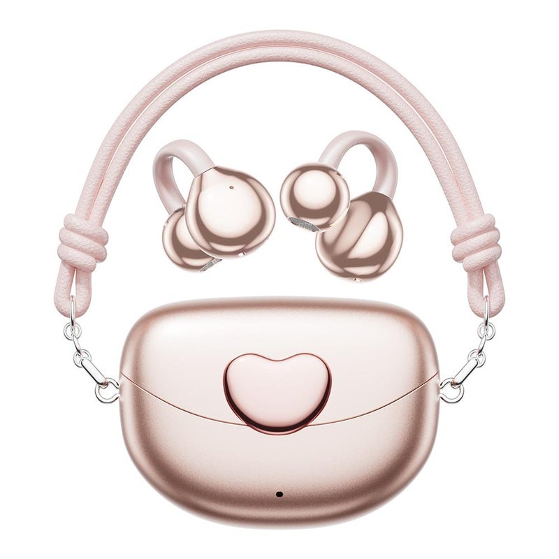 Heart-shaped ear clip Bluetooth earphones, non-in-ear open-back, stylish heart-shaped Bluetooth earphones